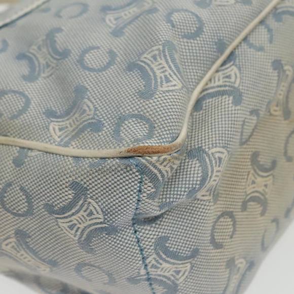 CELINE Paris Macadam Canvas Boogie bag Hand Bag Light Blue Auth 100659 - Picture 13 of 16